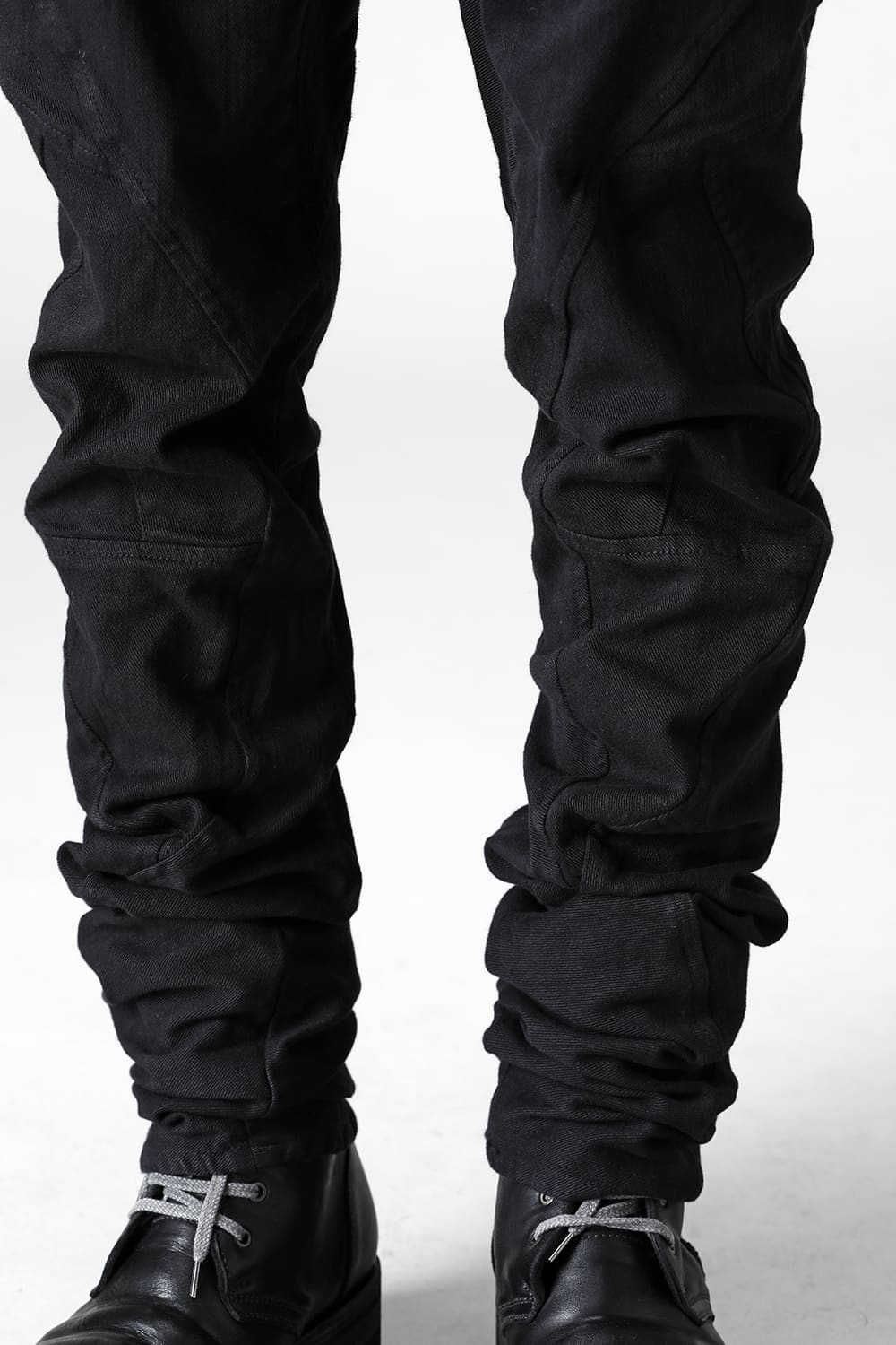 Solid Black Twisted Slim Pants