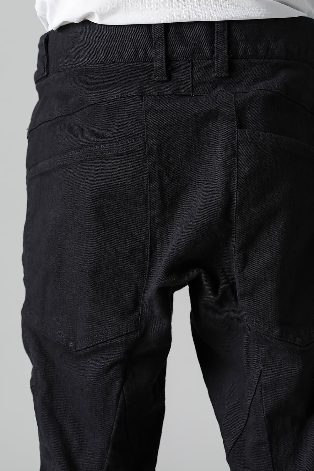 Solid Black Twisted Slim Pants