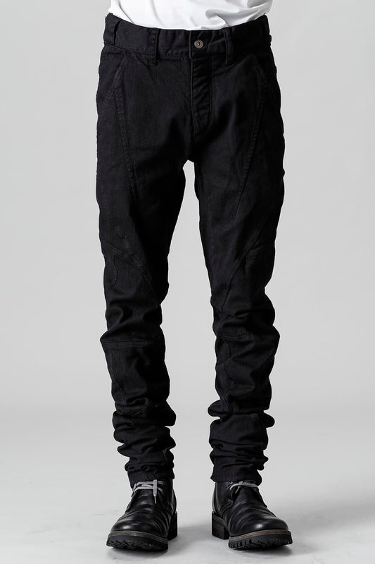 Solid Black Twisted Slim Pants