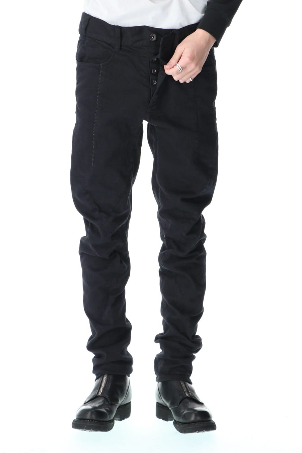 3D Curved Slim Pants (Solid Black)