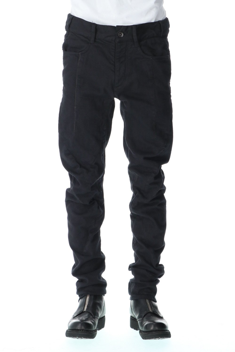 3D Curved Slim Pants (Solid Black)