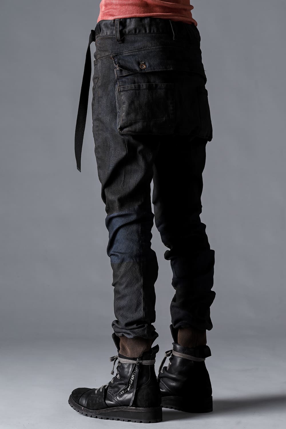 Muddy Stretch Denim Drop Crotch Jog Trousers