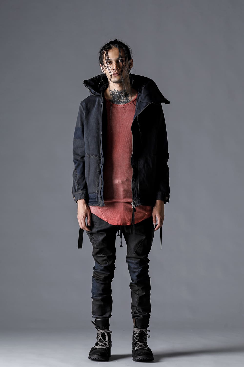 Muddy Stretch Denim Drop Crotch Jog Trousers