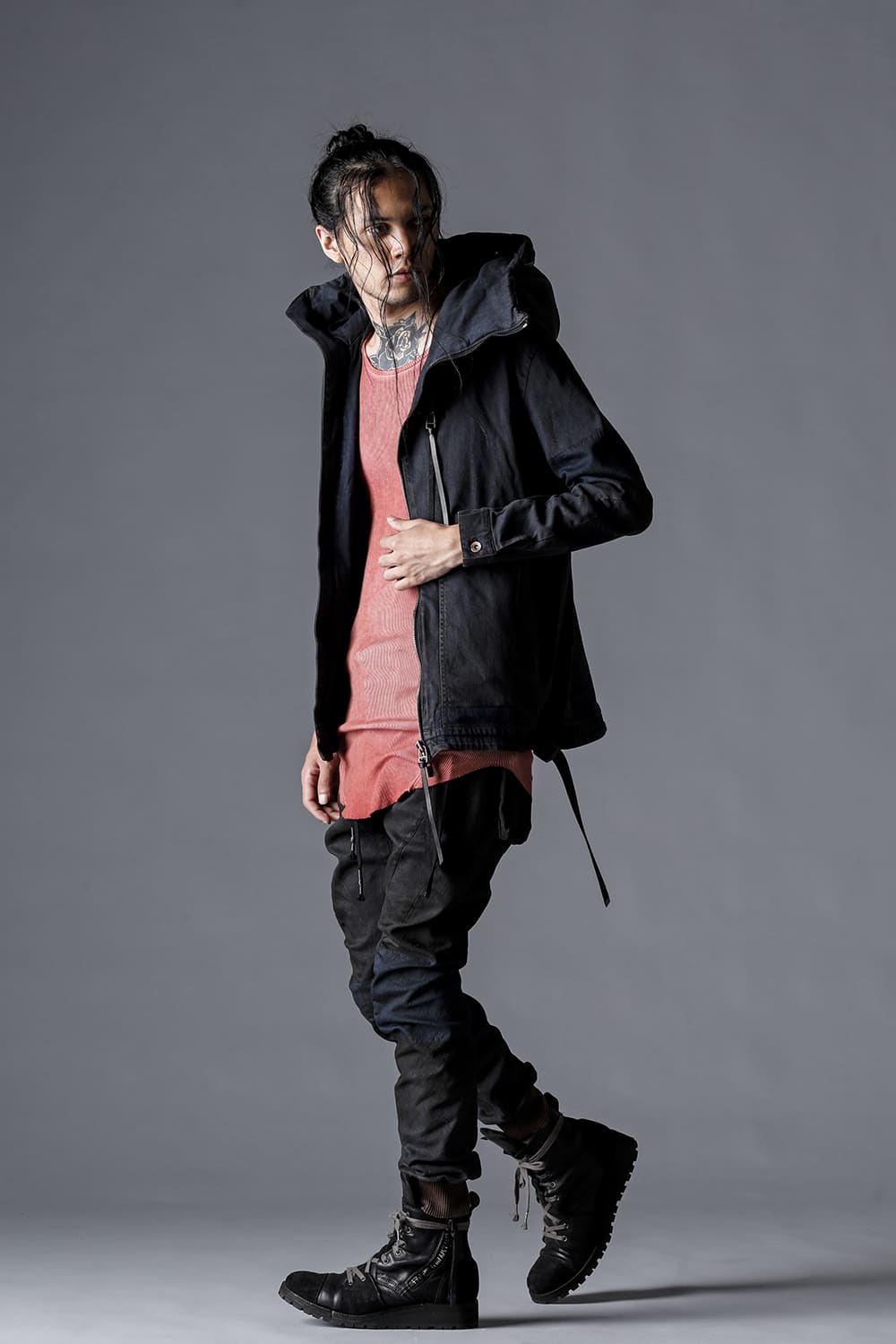 Muddy Stretch Denim Drop Crotch Jog Trousers