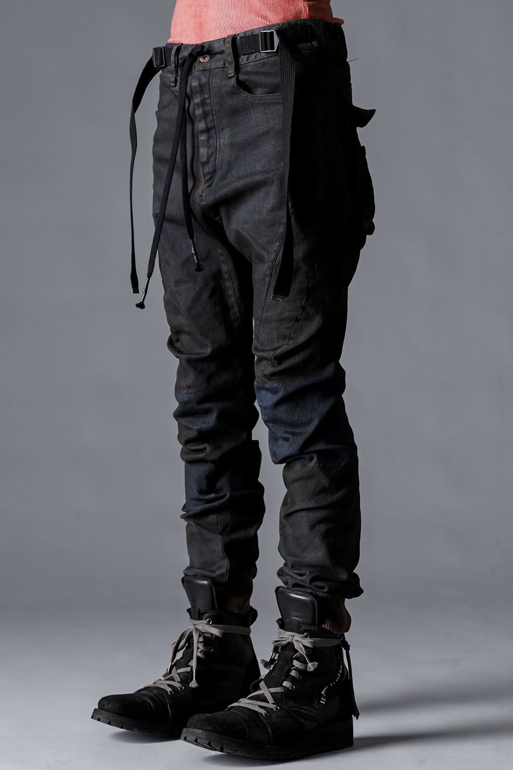 Muddy Stretch Denim Drop Crotch Jog Trousers