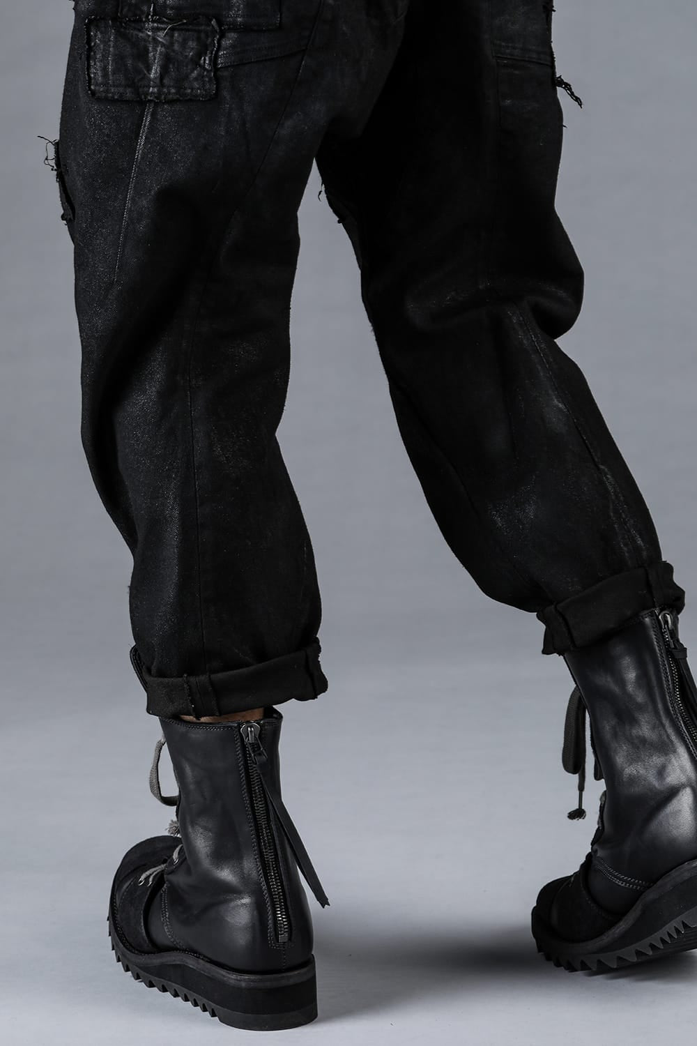 Product Coated Stretch Denim Damage Repair Cropped Pants