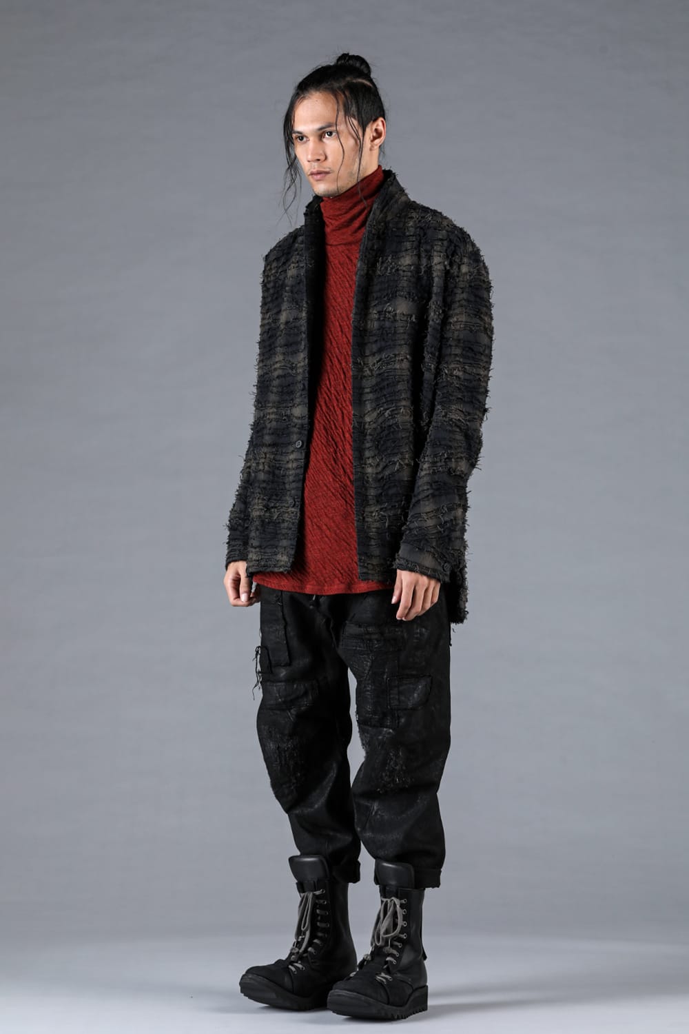 Product Coated Stretch Denim Damage Repair Cropped Pants