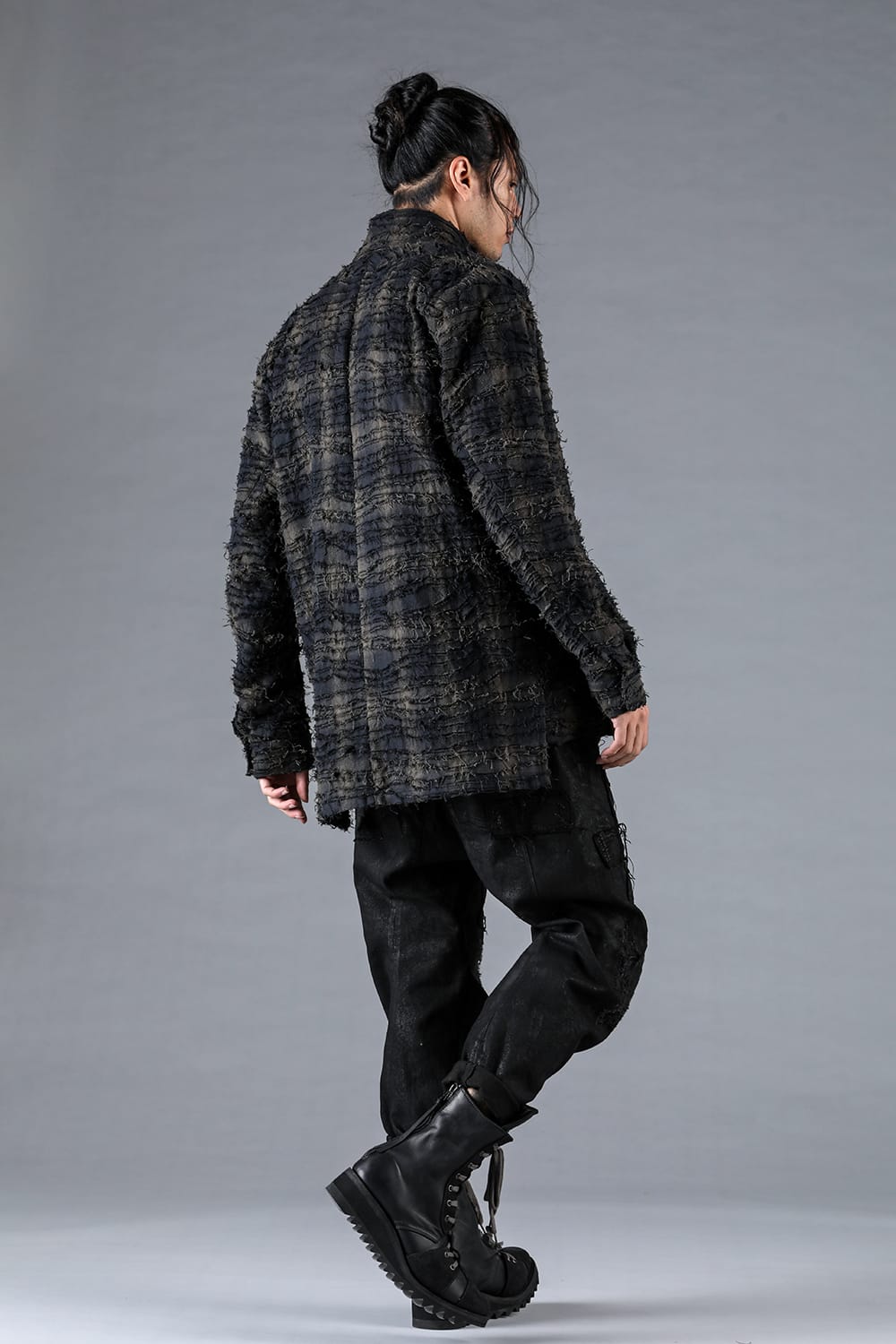 Product Coated Stretch Denim Damage Repair Cropped Pants