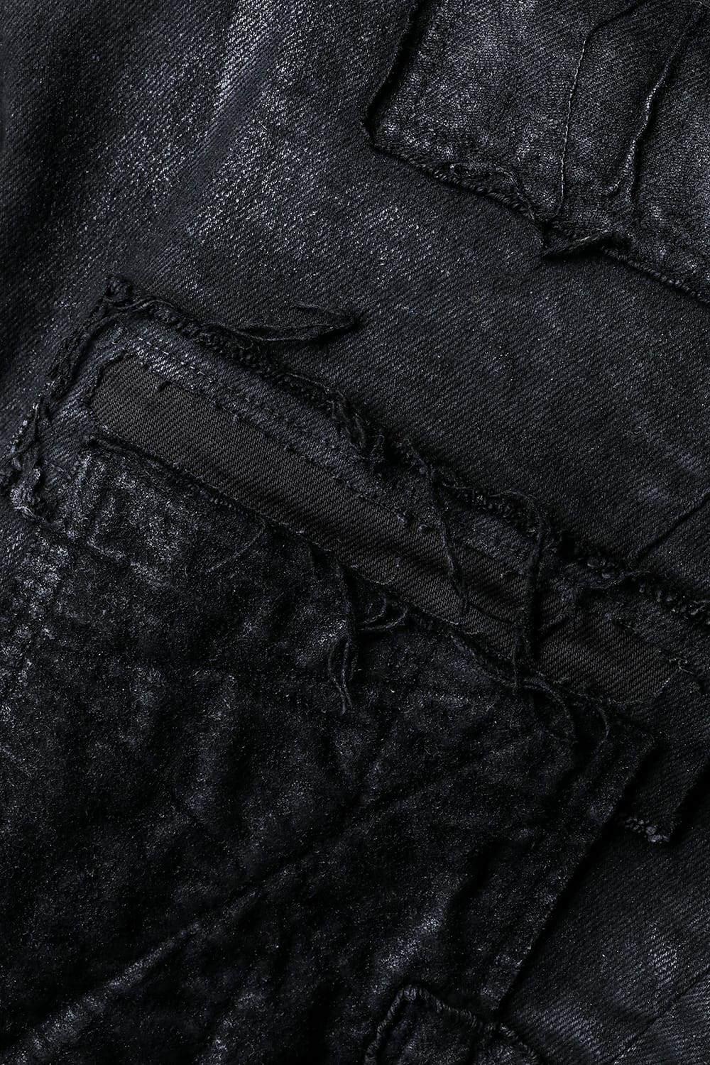 Product Coated Stretch Denim Damage Repair Cropped Pants