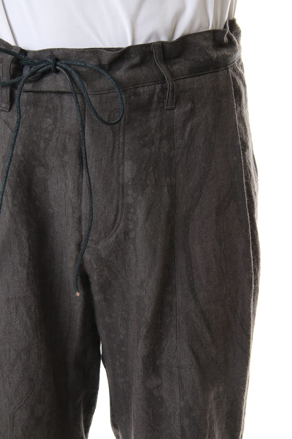 Ink Frow Dyed Linen Tuck Tapered Pants