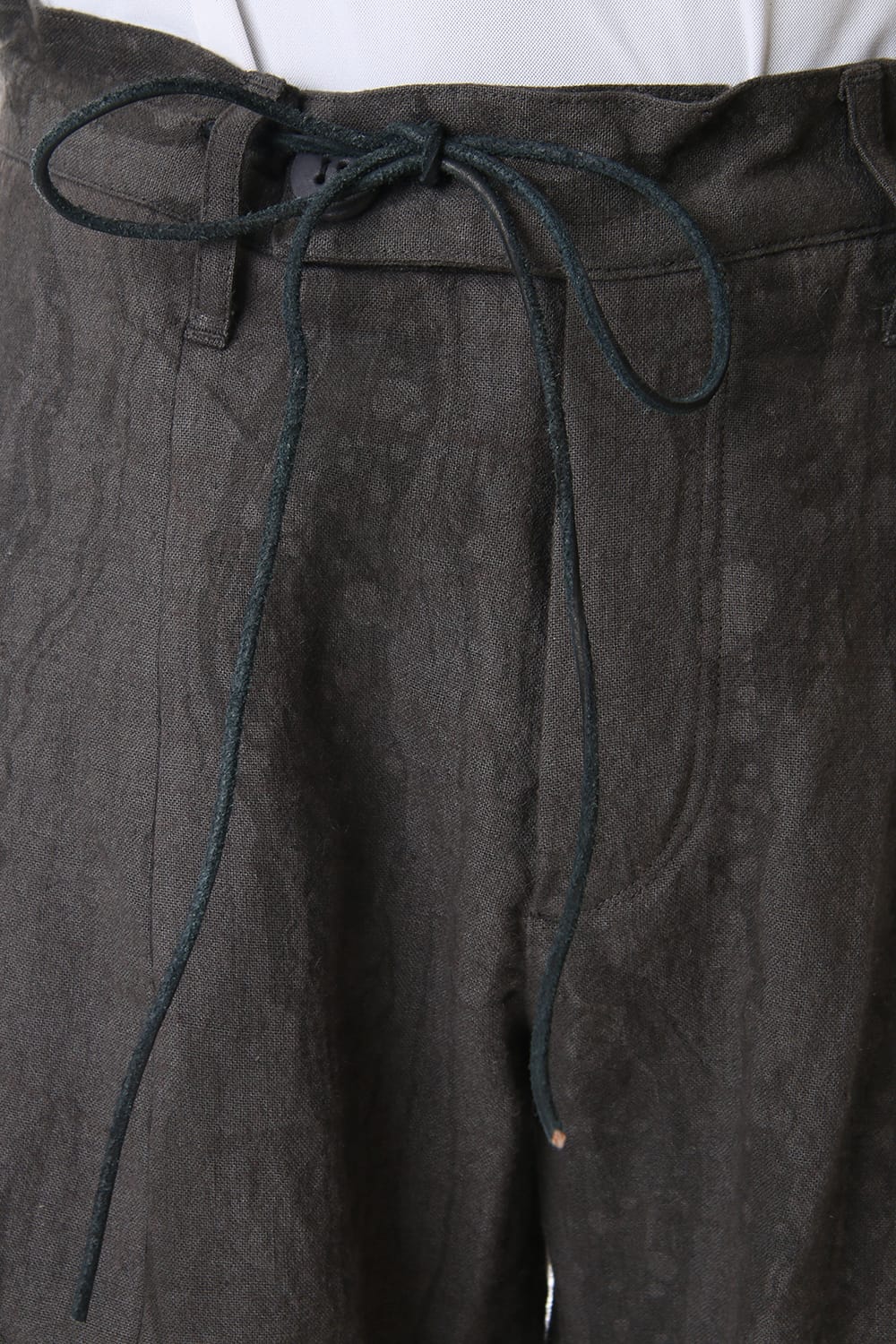 Ink Frow Dyed Linen Tuck Tapered Pants