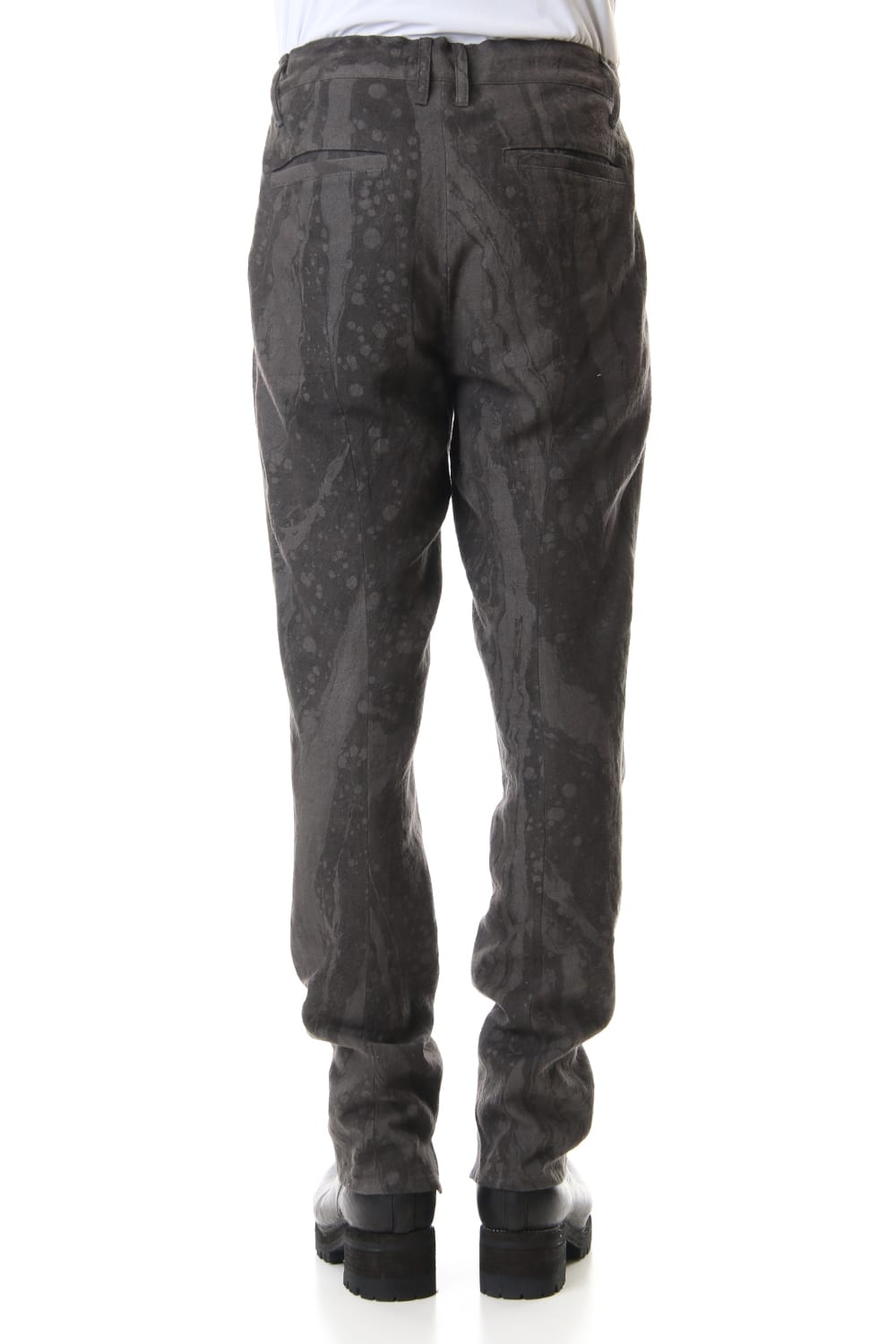 Ink Frow Dyed Linen Tuck Tapered Pants