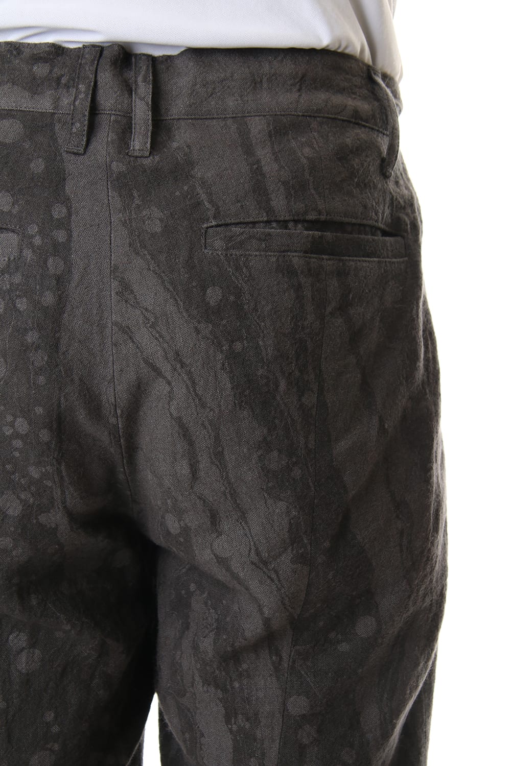 Ink Frow Dyed Linen Tuck Tapered Pants