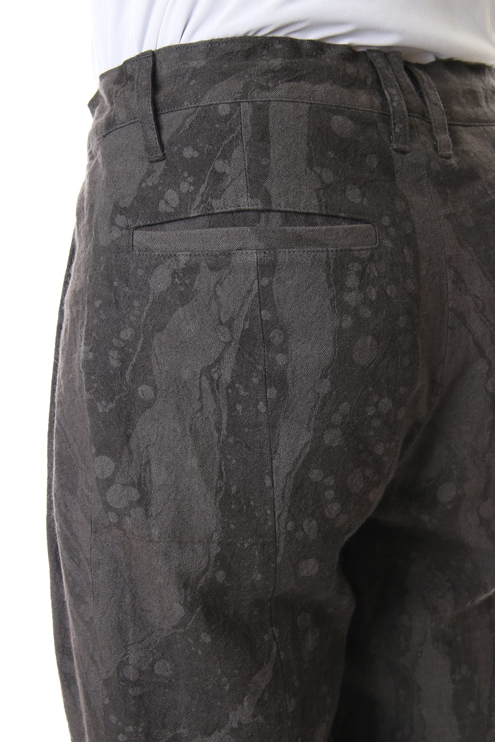 Ink Frow Dyed Linen Tuck Tapered Pants