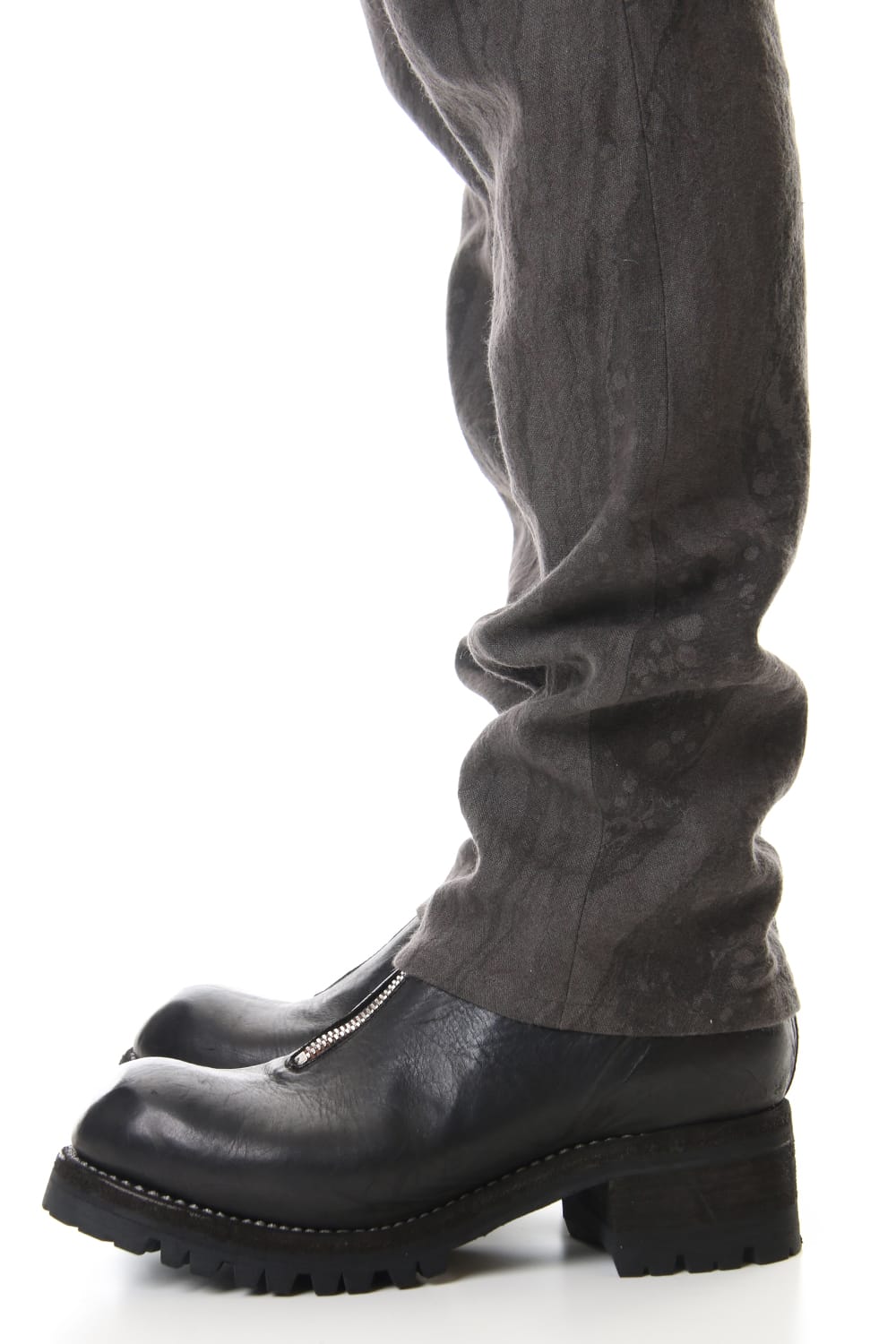 Ink Frow Dyed Linen Tuck Tapered Pants