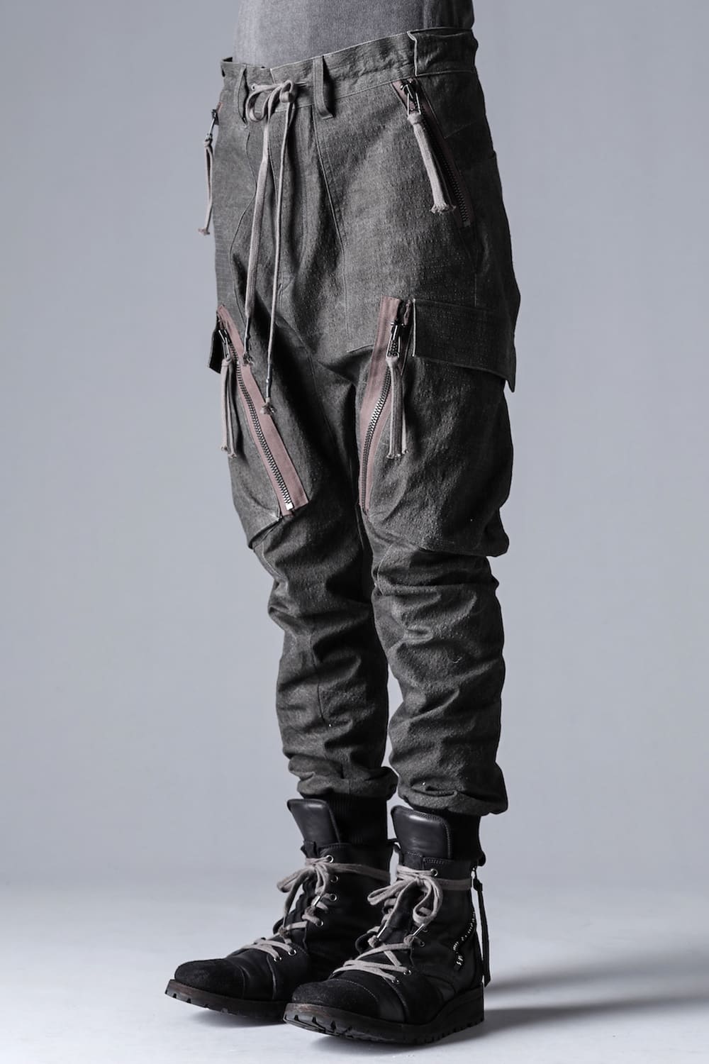 ディンプルワッシャーコットンストレッチリップストップカーゴジョグパンツ ダスト