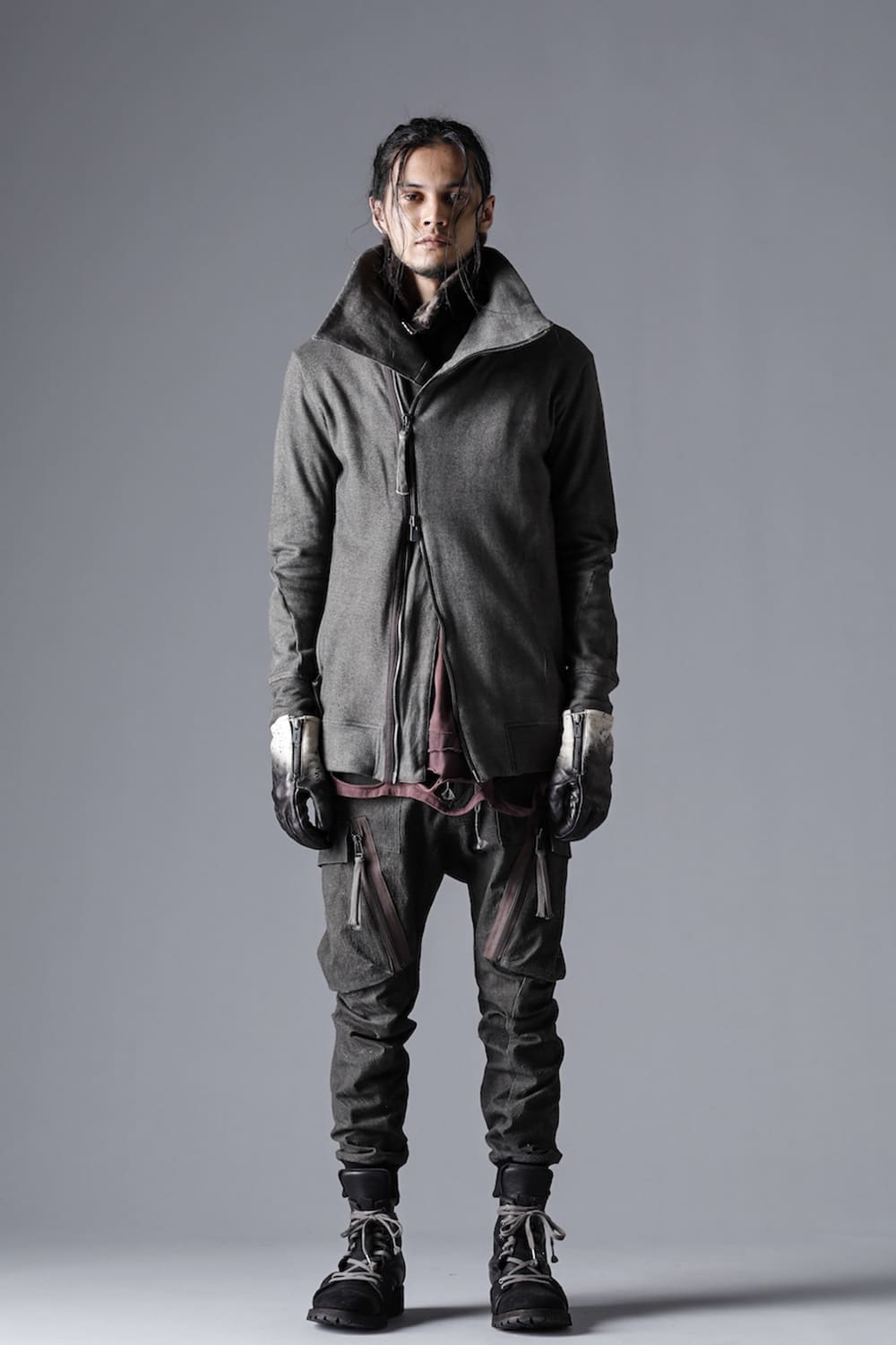 ディンプルワッシャーコットンストレッチリップストップカーゴジョグパンツ ダスト