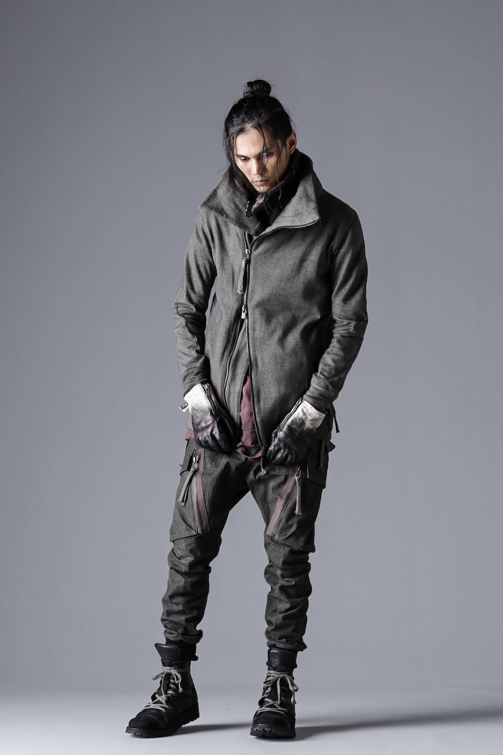 ディンプルワッシャーコットンストレッチリップストップカーゴジョグパンツ ダスト