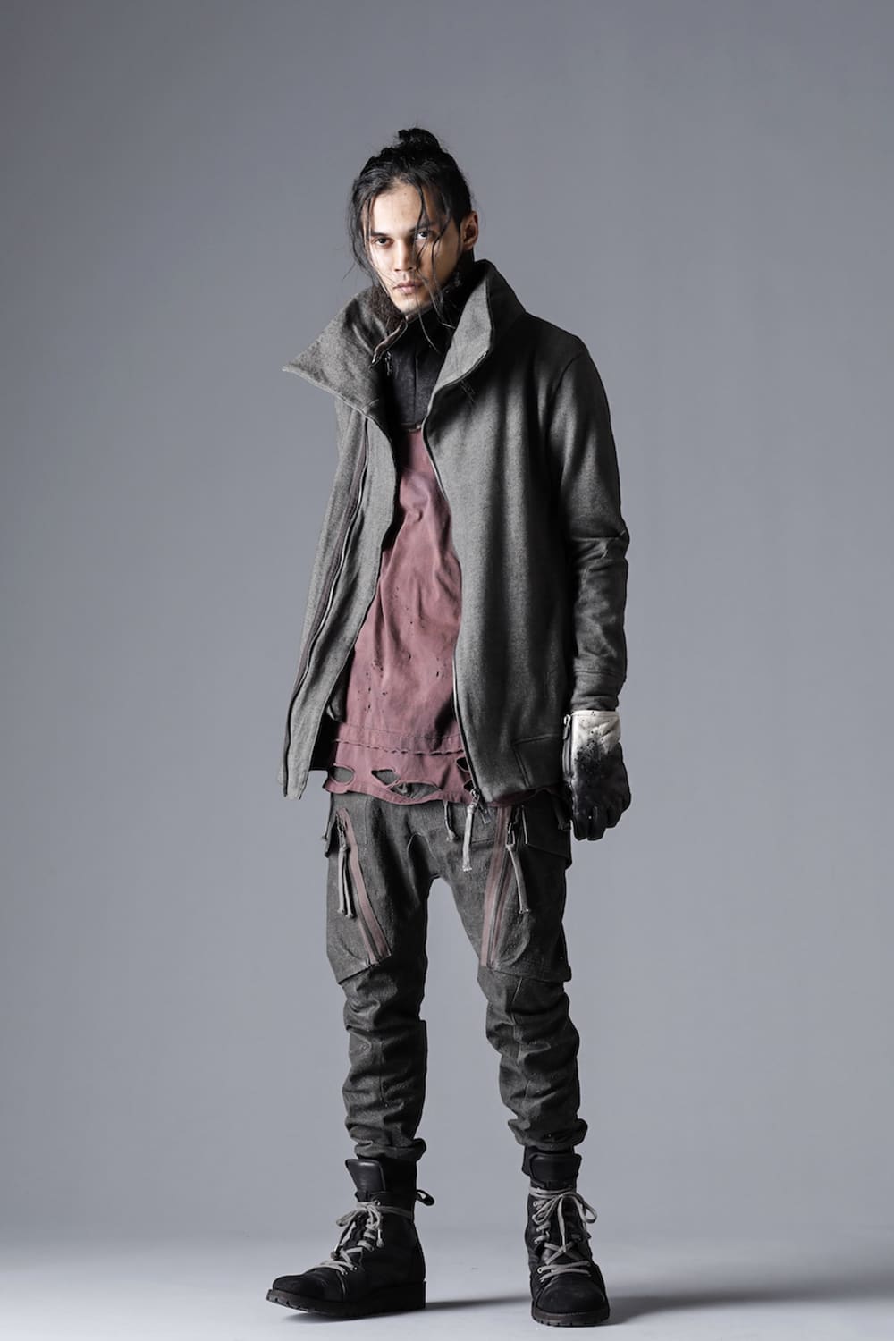 ディンプルワッシャーコットンストレッチリップストップカーゴジョグパンツ ダスト