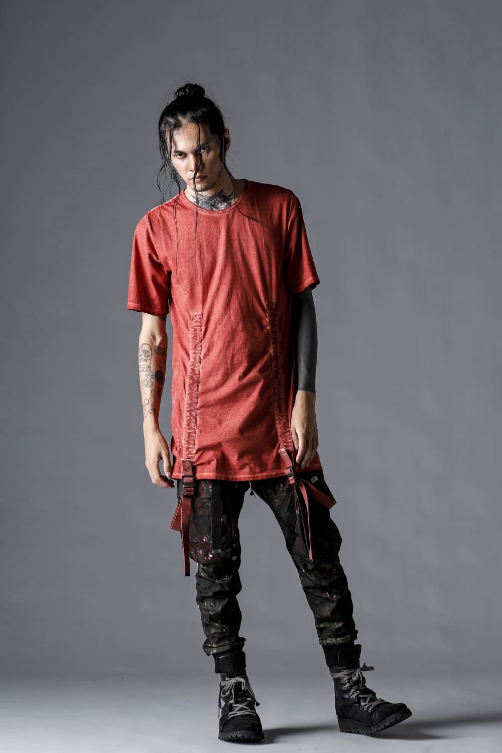 Mud-Dyed Nylon Ox-Detachable Cargo Pocket Jog Trousers Moss Black