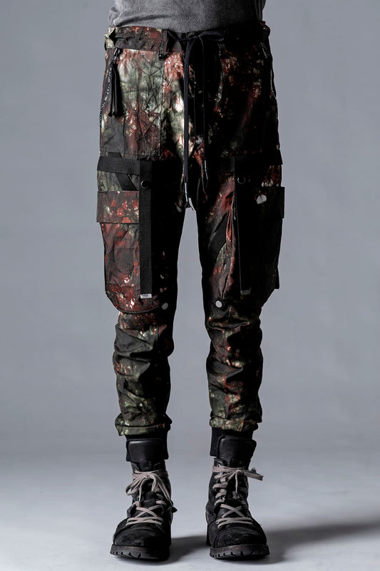 Mud-Dyed Nylon Ox-Detachable Cargo Pocket Jog Trousers Moss Black