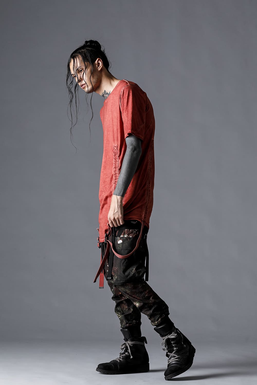 Mud-Dyed Nylon Ox-Detachable Cargo Pocket Jog Trousers Moss Black