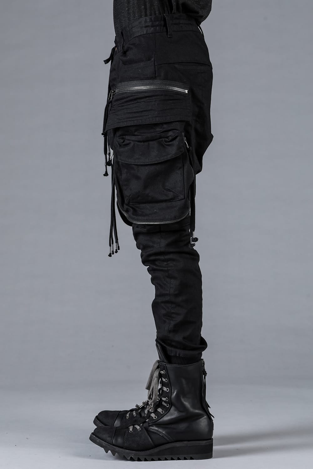 Stretch Denim Multi-Pocket Cargo Jogger Pants