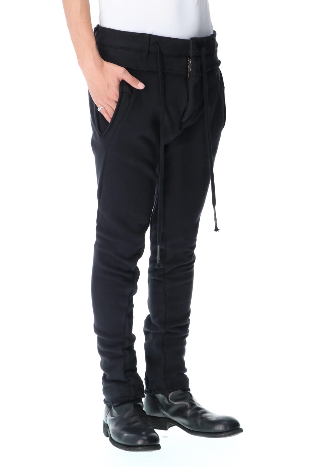 Hyper stretch Cotton jersey Drop Crotch Sim pants Black