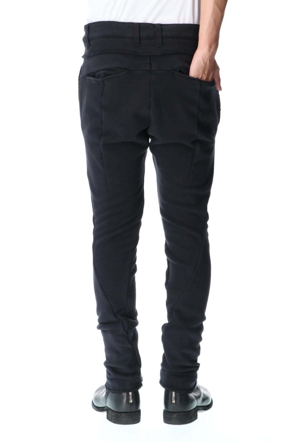 Hyper stretch Cotton jersey Drop Crotch Sim pants Black