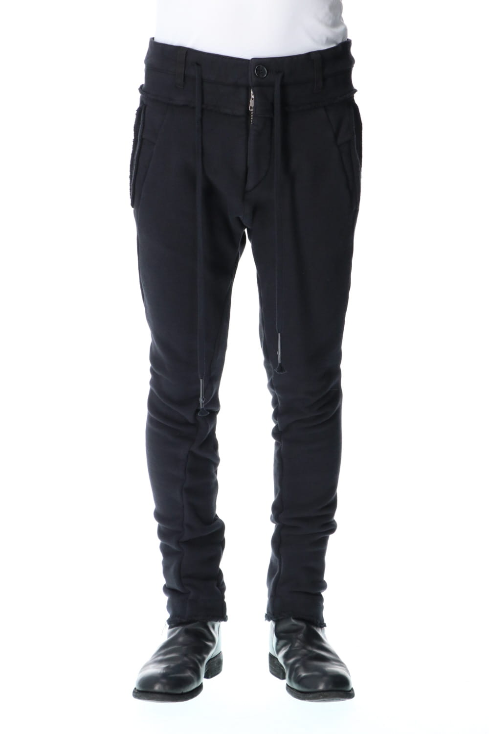 Hyper stretch Cotton jersey Drop Crotch Sim pants Black