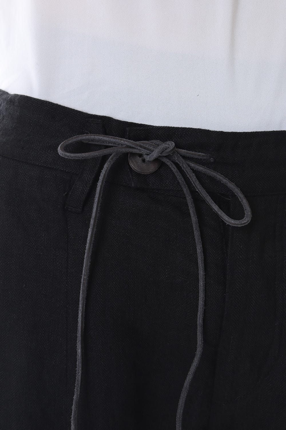 Linen Herringbone Tuck Tapered Pants