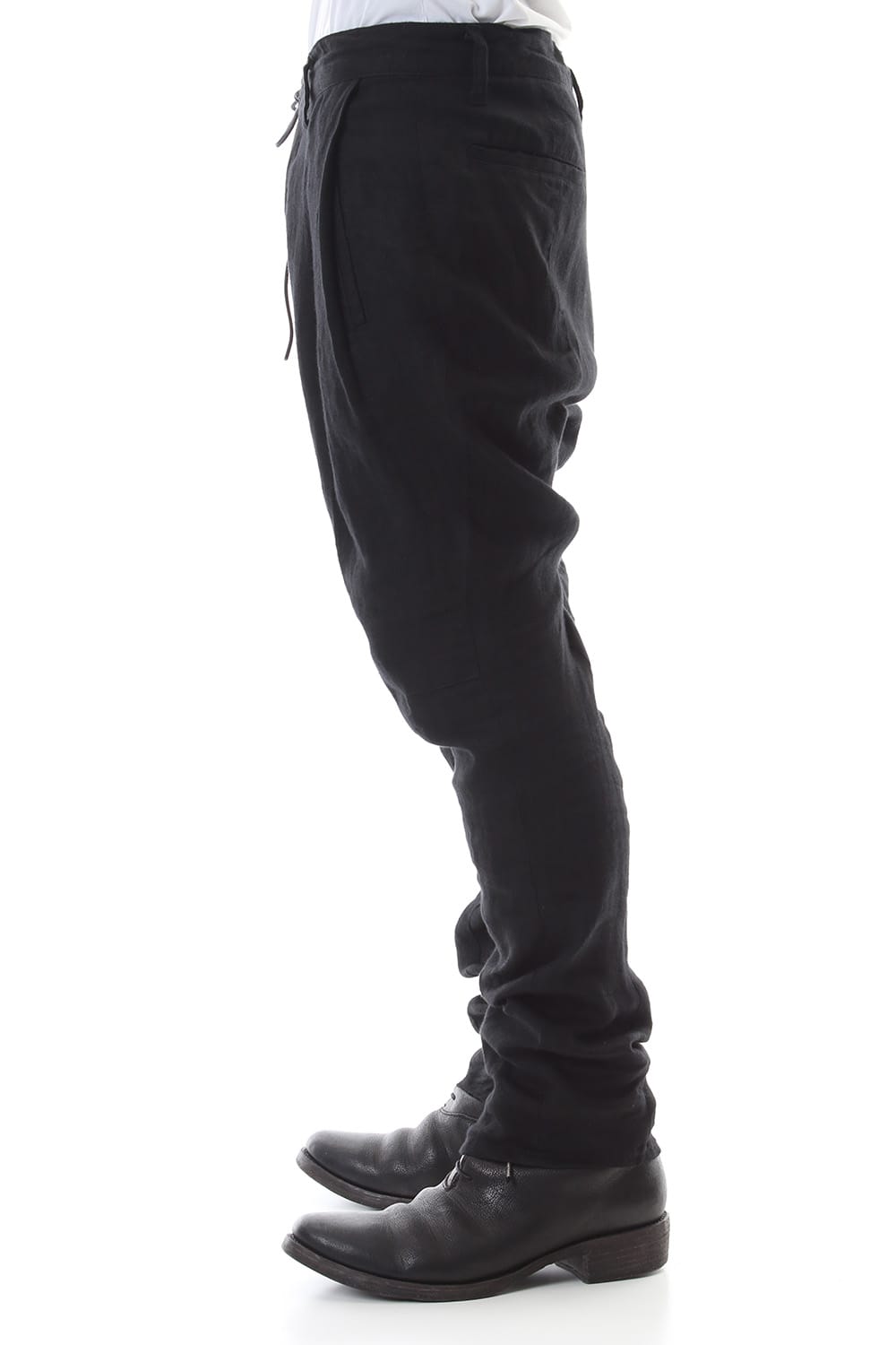 Linen Herringbone Tuck Tapered Pants