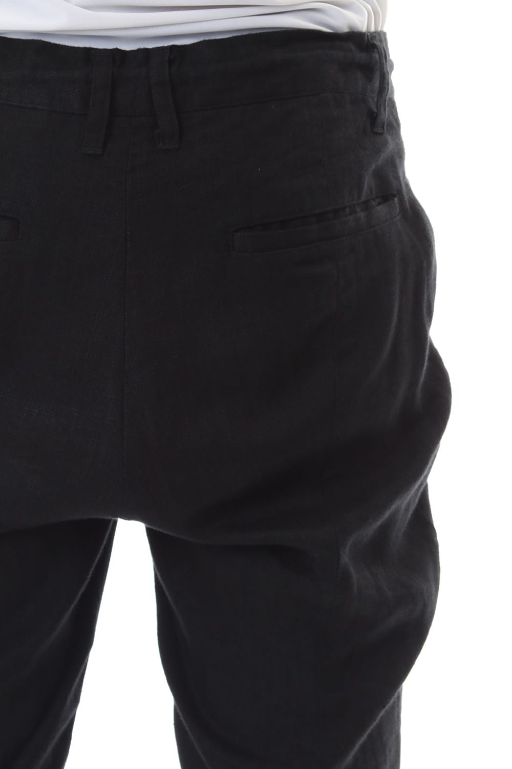 Linen Herringbone Tuck Tapered Pants