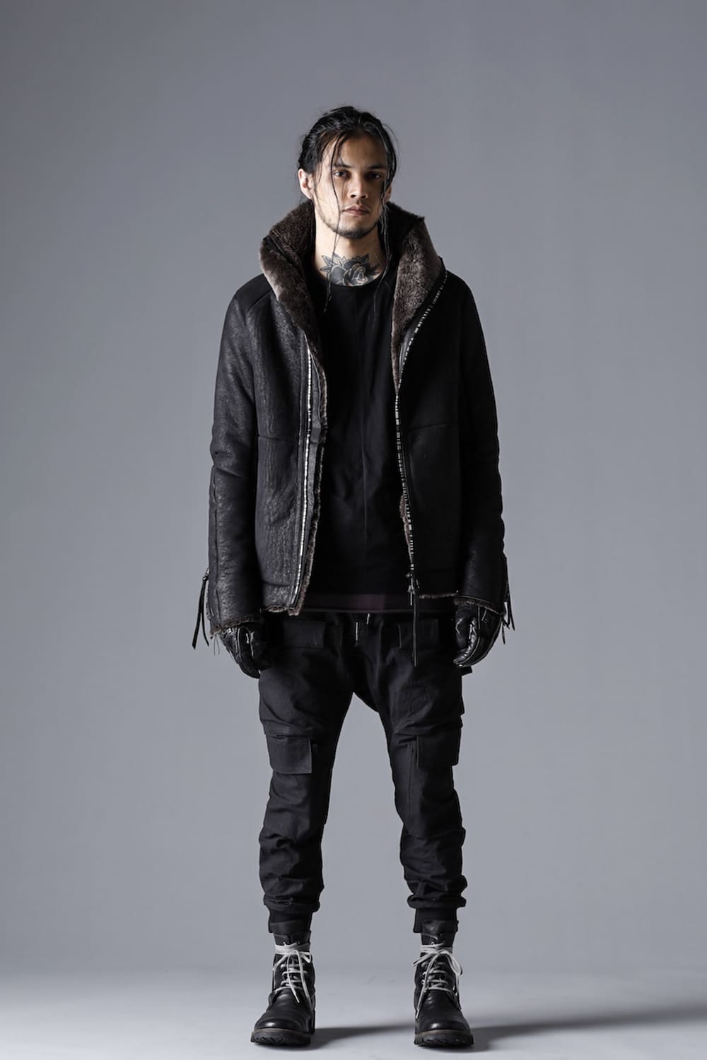 Dimple Washer Cotton Stretch Rip-Stop Multi-Pocket Cargo Jog Pants Black