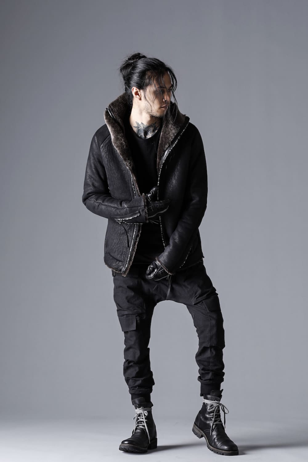 Dimple Washer Cotton Stretch Rip-Stop Multi-Pocket Cargo Jog Pants Black