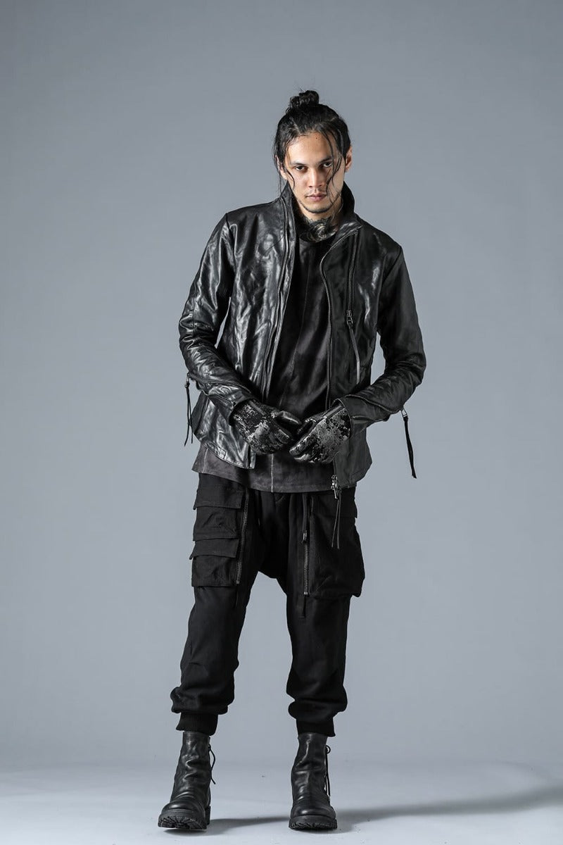 Untwisted Yarn Fleece-Lined Drop Crotch Cargo Wide Jogger Pants