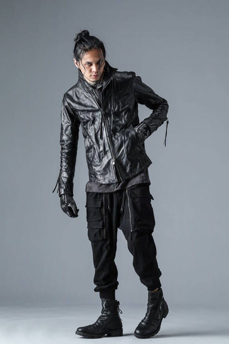 Untwisted Yarn Fleece-Lined Drop Crotch Cargo Wide Jogger Pants