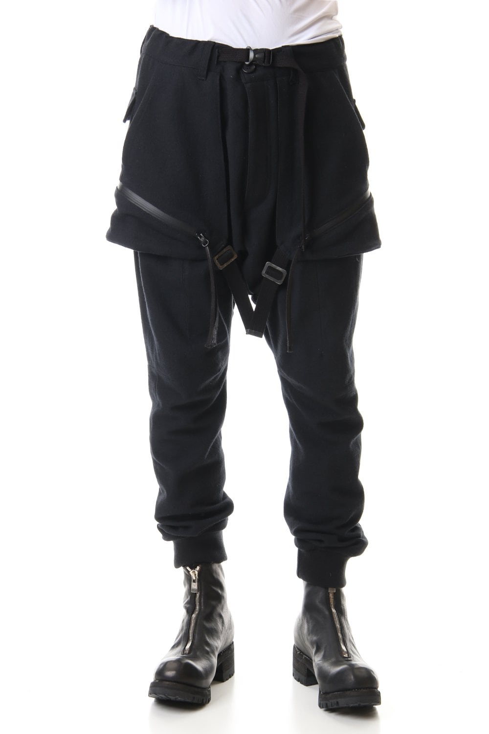 Cotton Wool Stretch Denim Flap bag Jogger pants