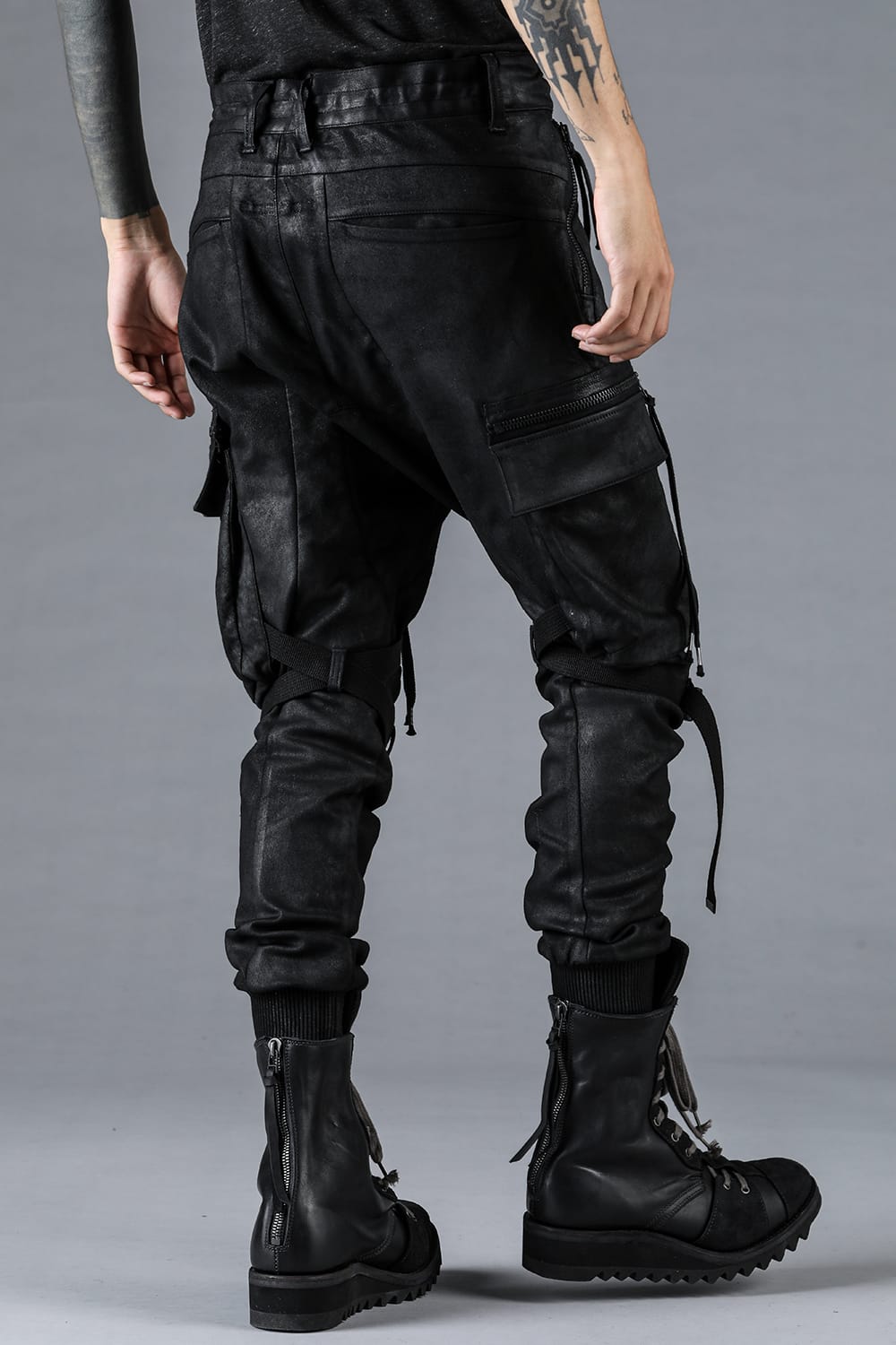 Product Coating Jersey-Like Denim Cargo Jogger Pants