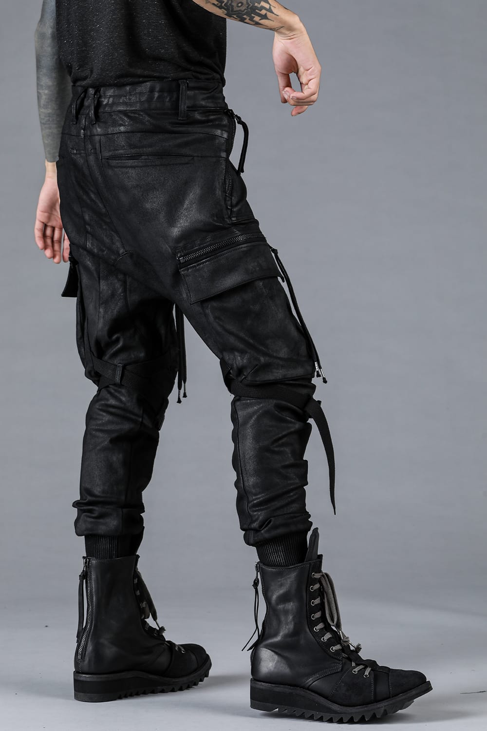 Product Coating Jersey-Like Denim Cargo Jogger Pants