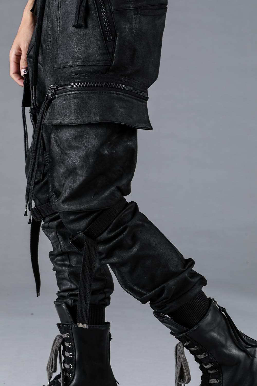 Product Coating Jersey-Like Denim Cargo Jogger Pants