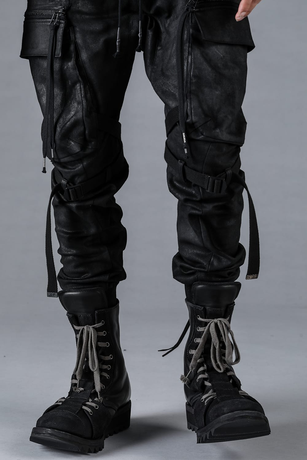 Product Coating Jersey-Like Denim Cargo Jogger Pants