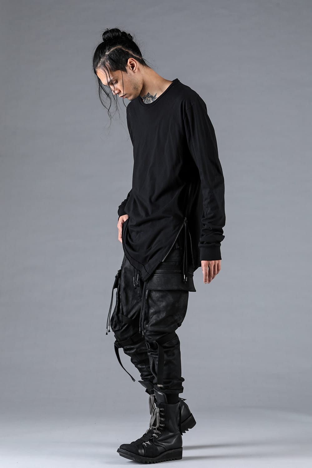 Product Coating Jersey-Like Denim Cargo Jogger Pants