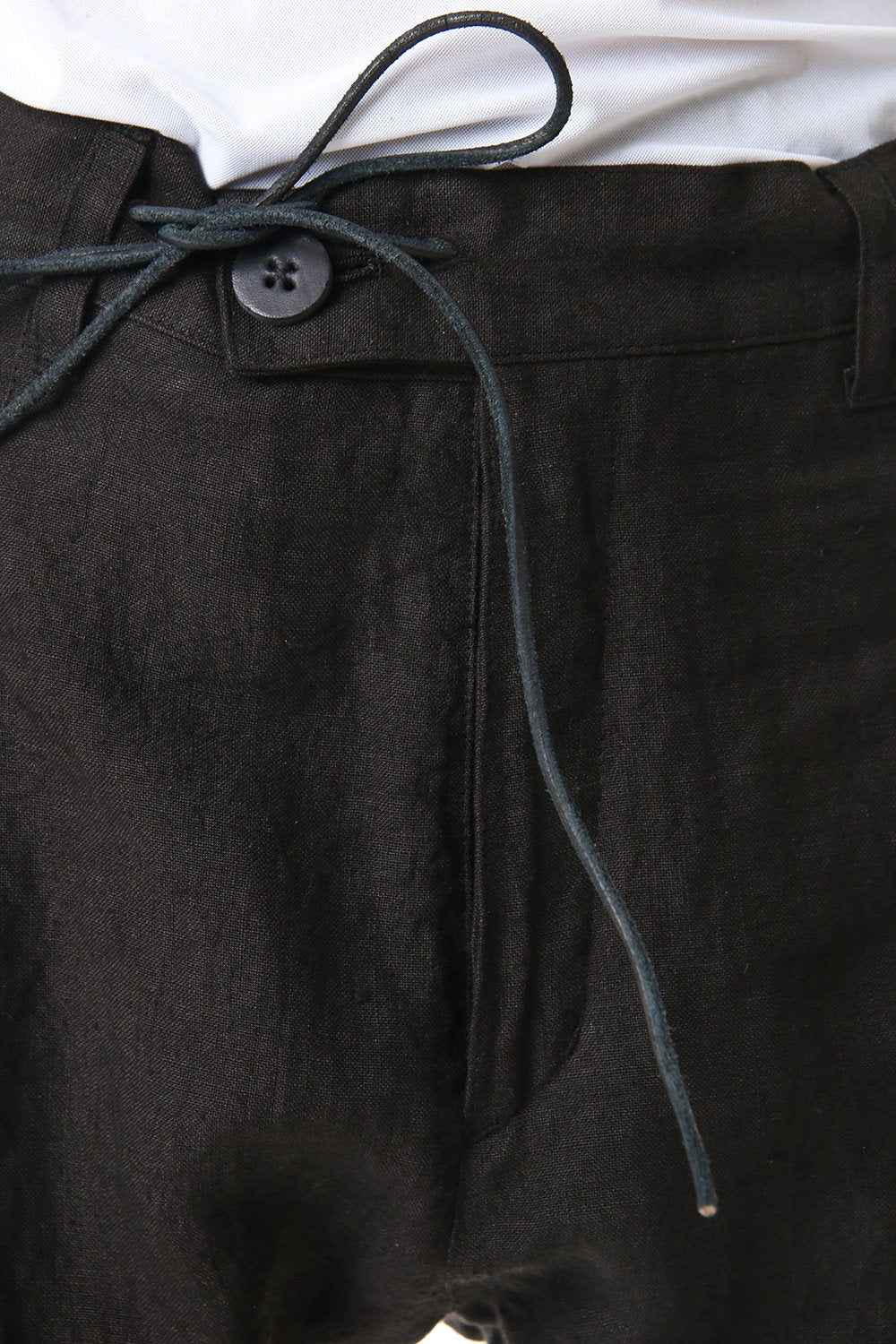 Hand Dyed Linen Drop Crotch Slim Pants
