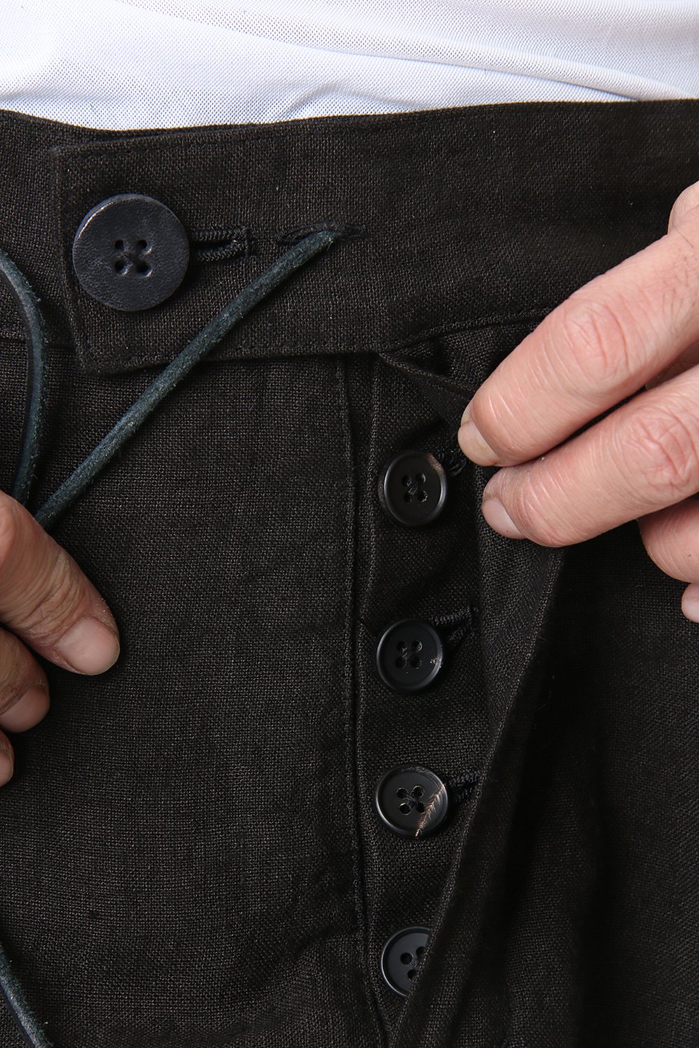 Hand Dyed Linen Drop Crotch Slim Pants