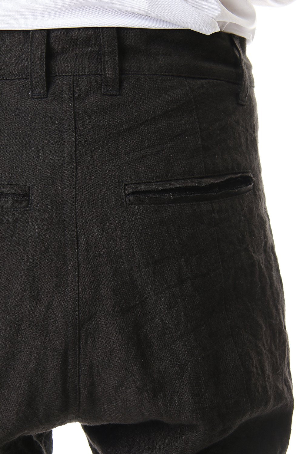 Hand Dyed Linen Drop Crotch Slim Pants