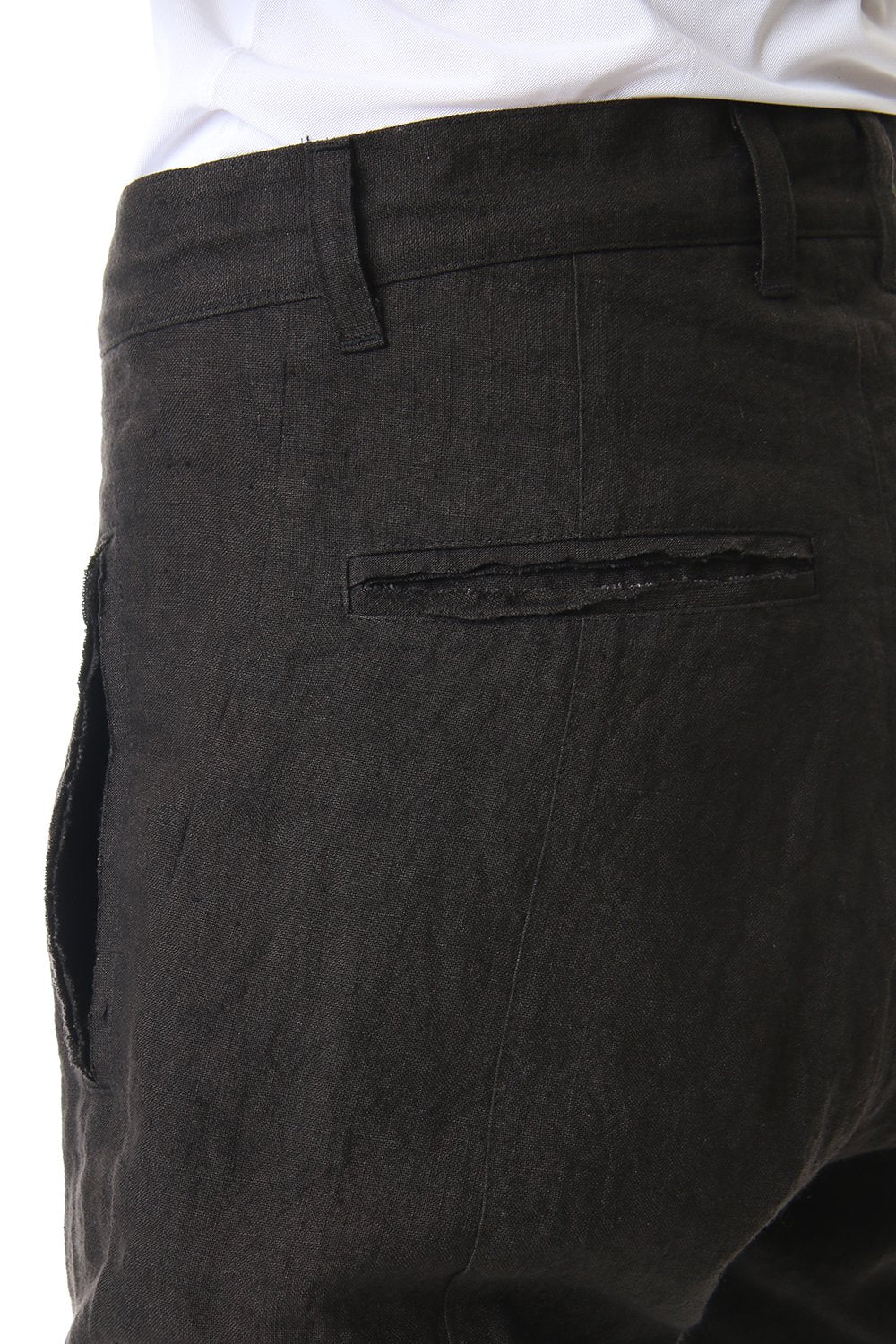 Hand Dyed Linen Drop Crotch Slim Pants