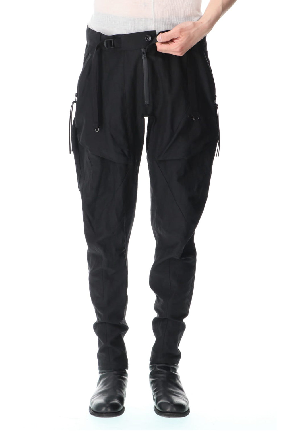 Dobby Minimalist Border Slim Tapered Pants