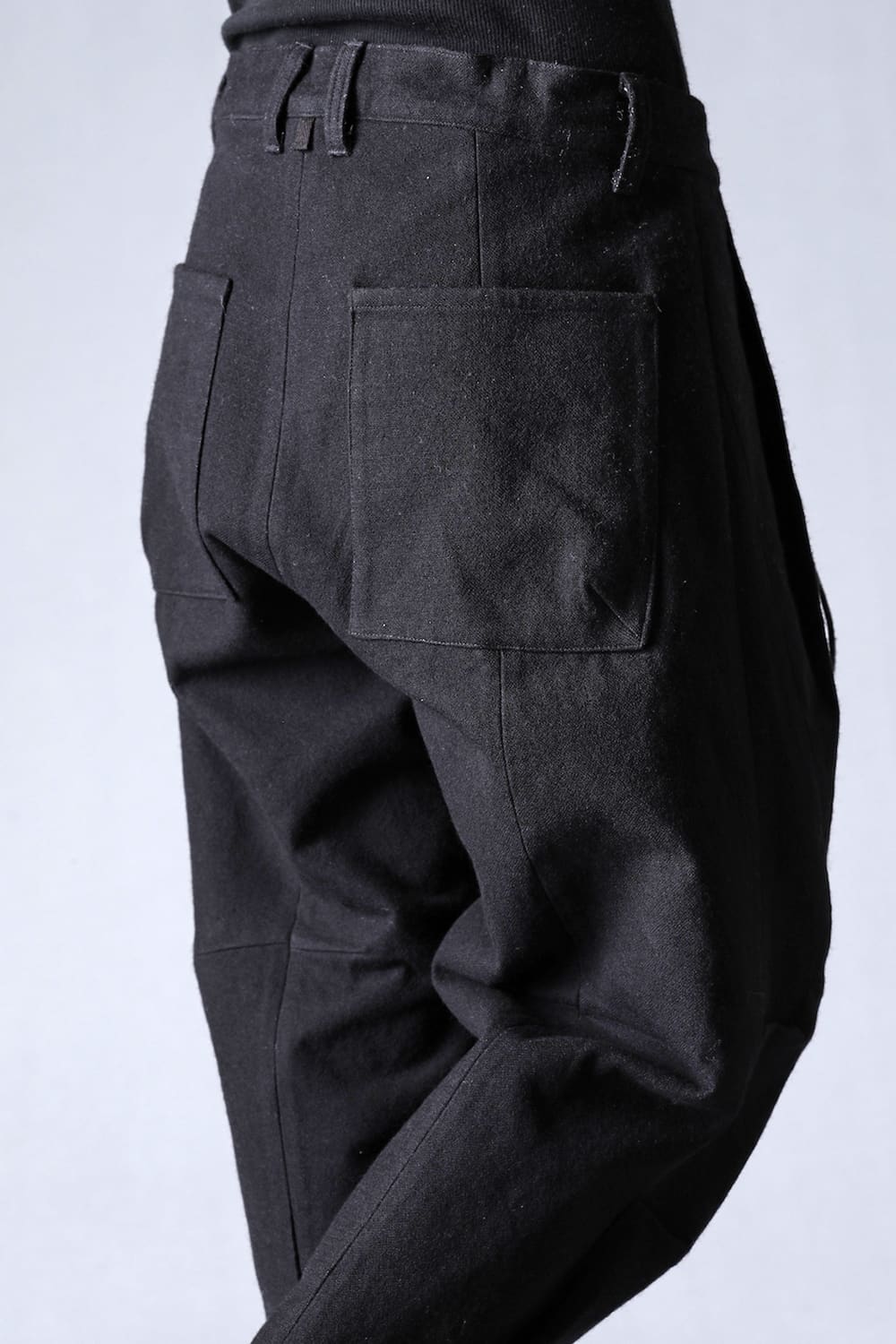 Wool Gauze x Cotton Needle Punch Wide Cropped Pants