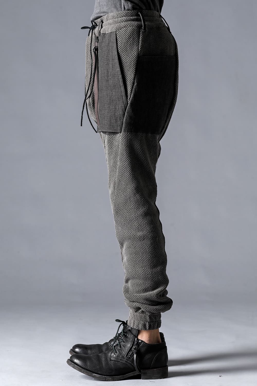 Low-Gauge Big Pique Drop-Crotch Jog Trousers  Charcoal
